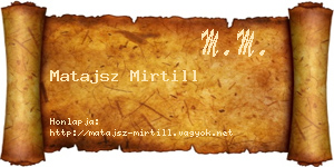 Matajsz Mirtill névjegykártya